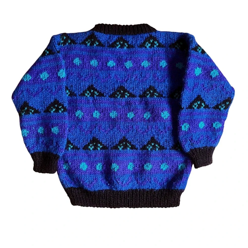 Vagabond Imports Vintage Hand Knit Wool Sweater Unisex Granola Girl 90s Grunge